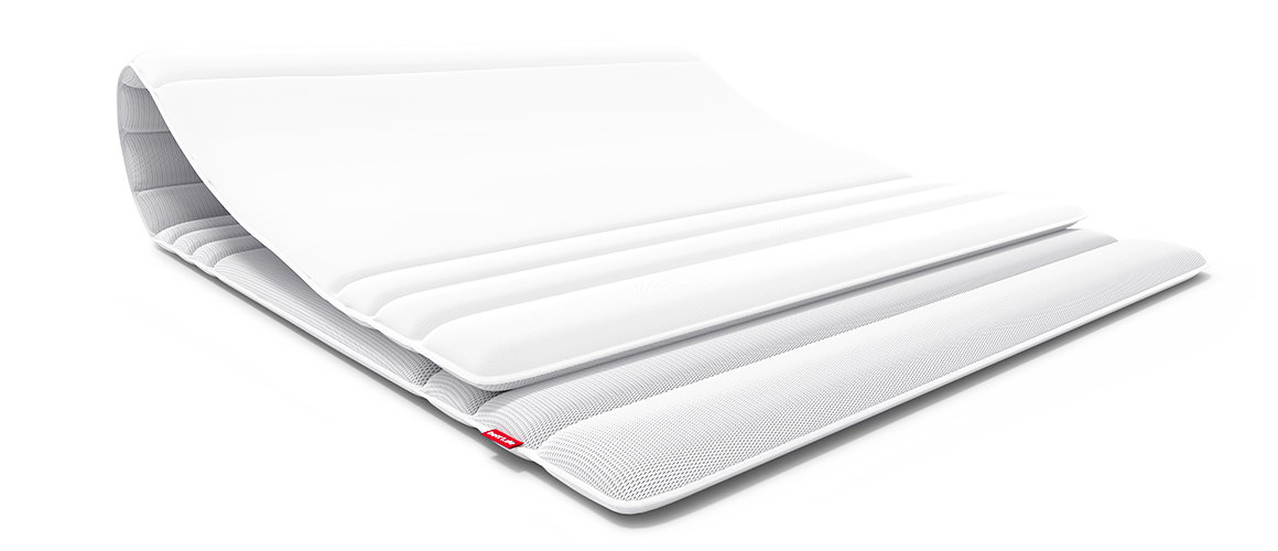 De BODYGUARD®-topmatras dubbelgevouwen.