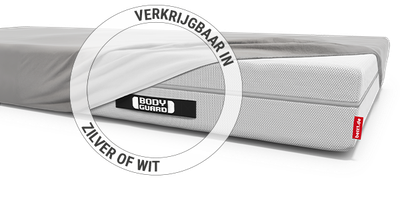 BODYGUARD® matras met hoeslaken, verkrijgbaar in zilver of wit